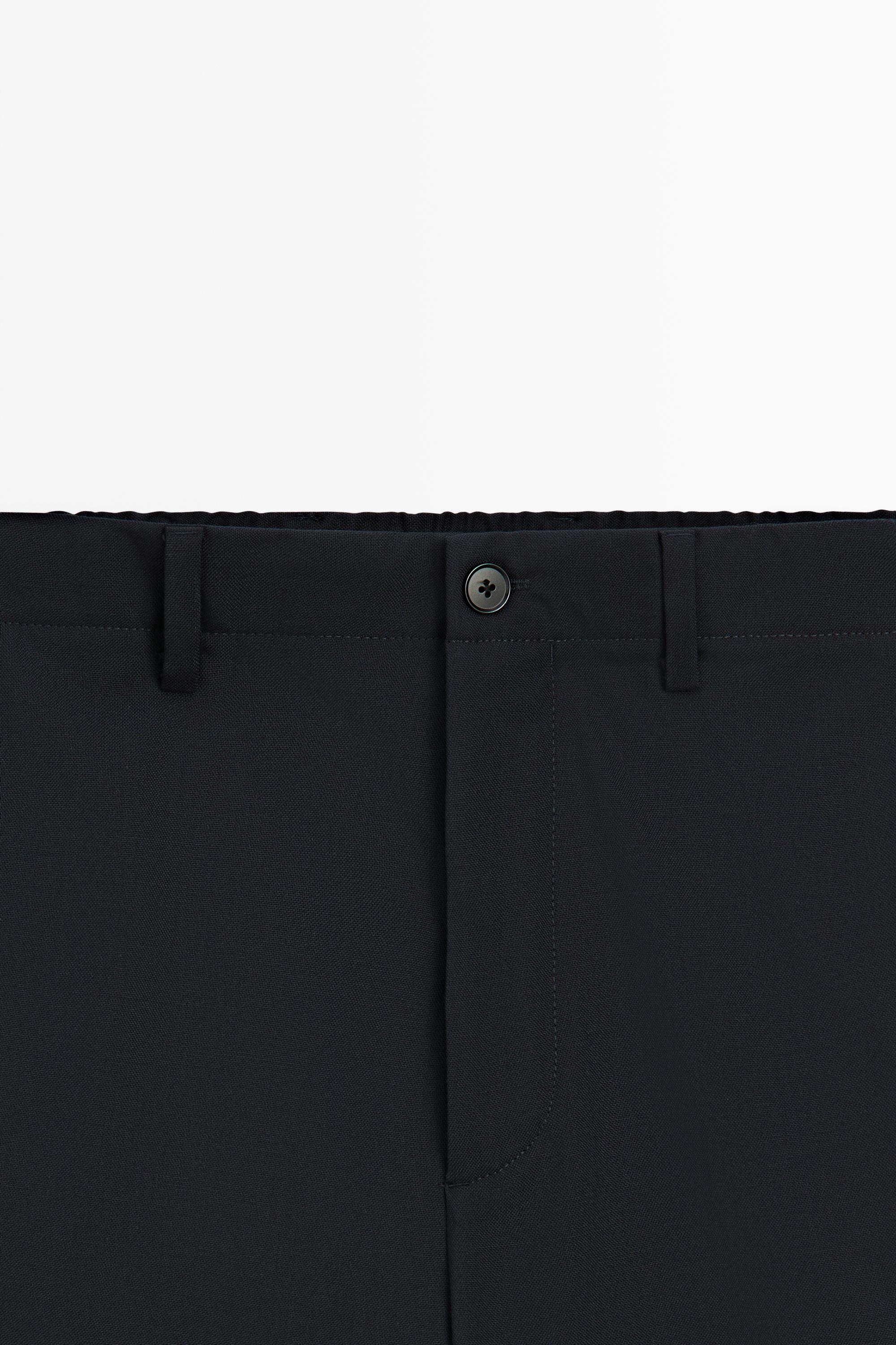 100% cool wool textured pants